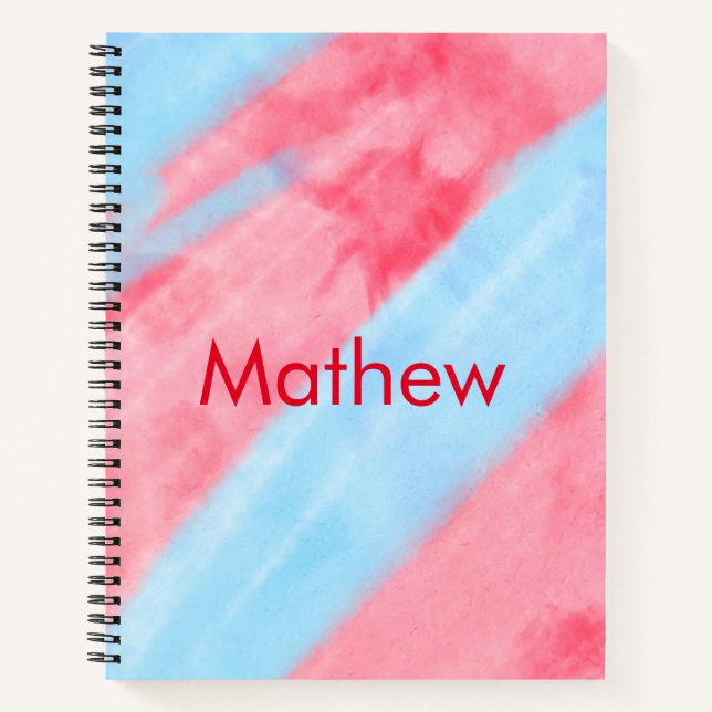 Carnet simple initial letter mongram add your name red b (Devant)