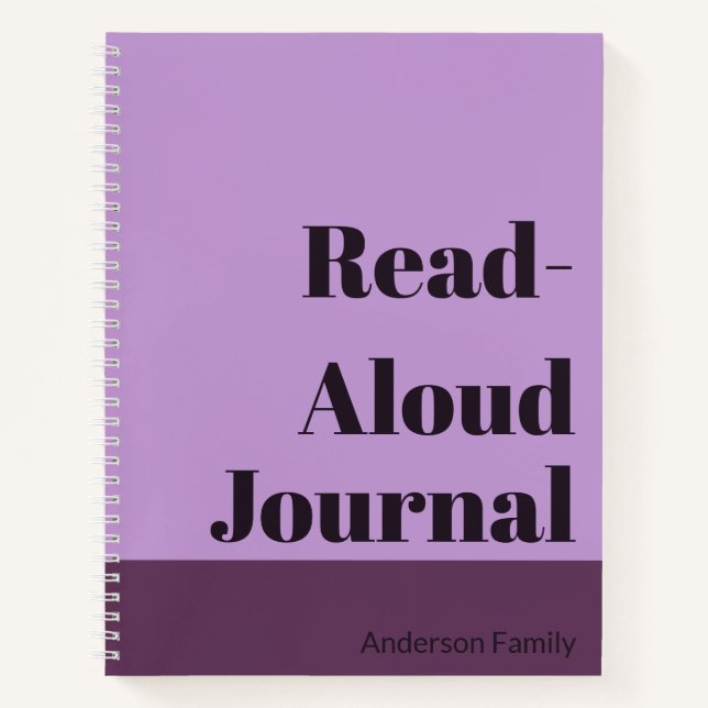 Carnet Simple Lavender Nom de famille Lecture-Aloud Journ (Devant)