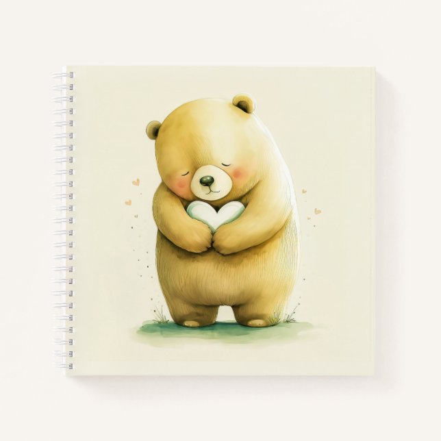Carnet Simple mignonne ours triste tenant une oeuvre card (Devant)