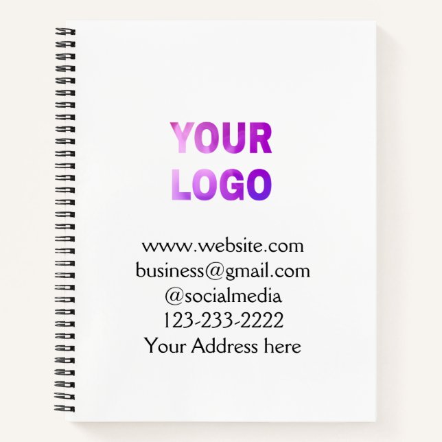 Carnet simple minimal add your logo/design here text  pos (Devant)