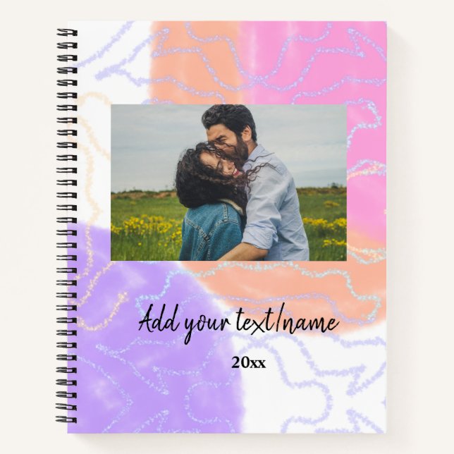 Carnet simple minimal customized name monogram couple  th (Devant)