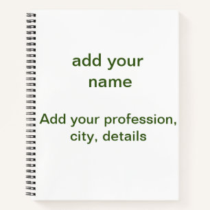 Carnet Simple minimal vert ajoutez votre texte nom photo