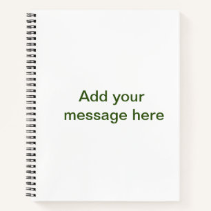 Carnet Simple minimal vert ajoutez votre texte nom photo