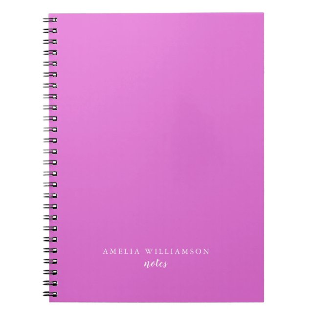 Carnet Simple minimaliste violet violet Nom personnalisé (Devant)