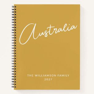 Carnet Simple Moderne Jaune Voyage de Famille Personnalis