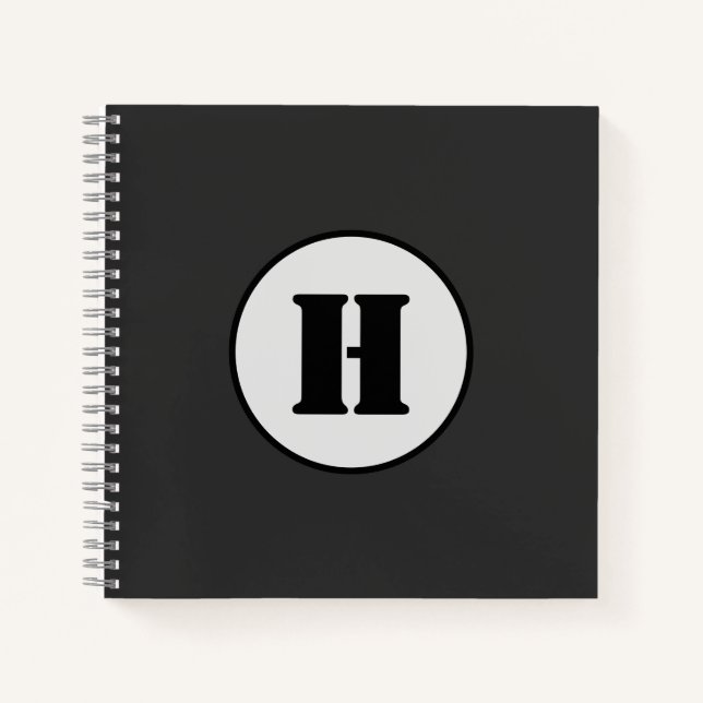 CARNET SIMPLE MODERNE MODERNE MONOGRAM ÉLÉGANT CHIC STYLE (Devant)