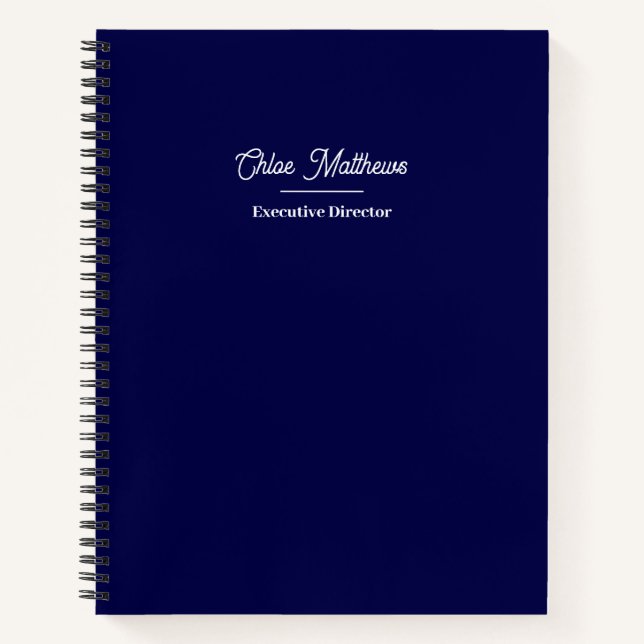 Carnet Simple Moderne Professionnel Bleu Marine (Devant)