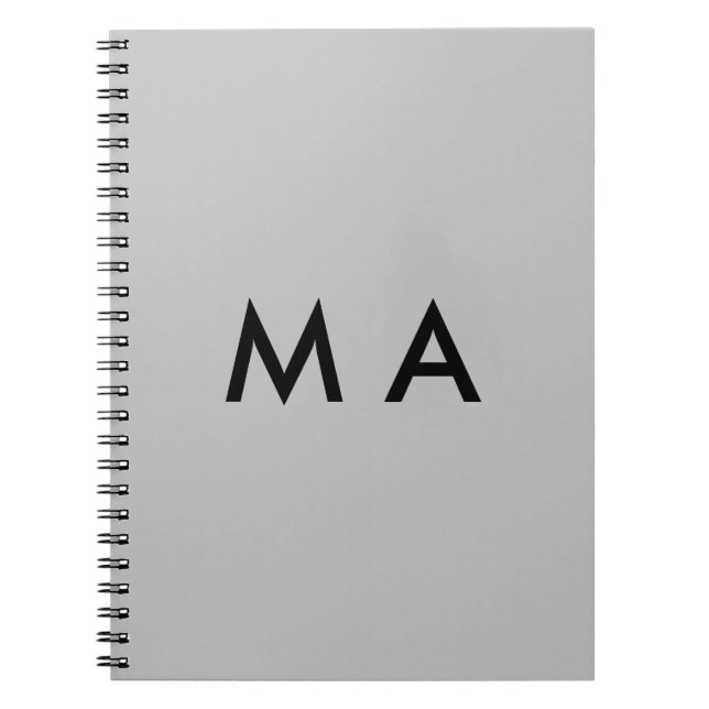 Carnet Simple monogram add your name letter man minimal t (Devant)