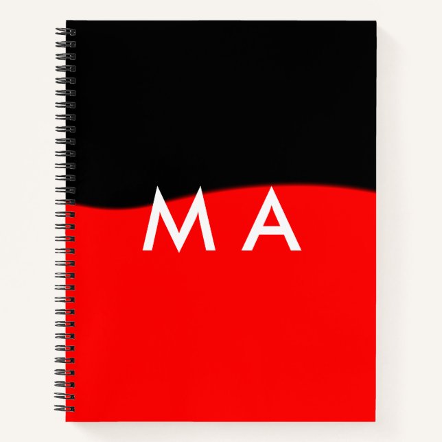 Carnet Simple monogramme ajouter votre nom lettre man min (Devant)