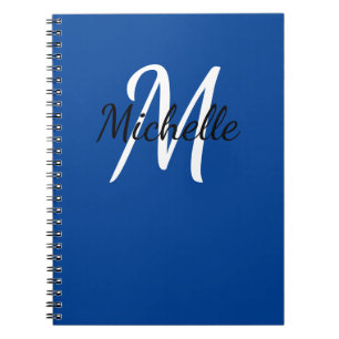 Carnet Simple Monogramme Bleu Foncé