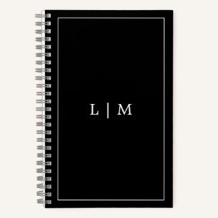 Carnet Simple Monogramme Entreprise Noir