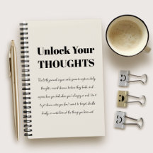 Simple motivational ivory and black Notebook