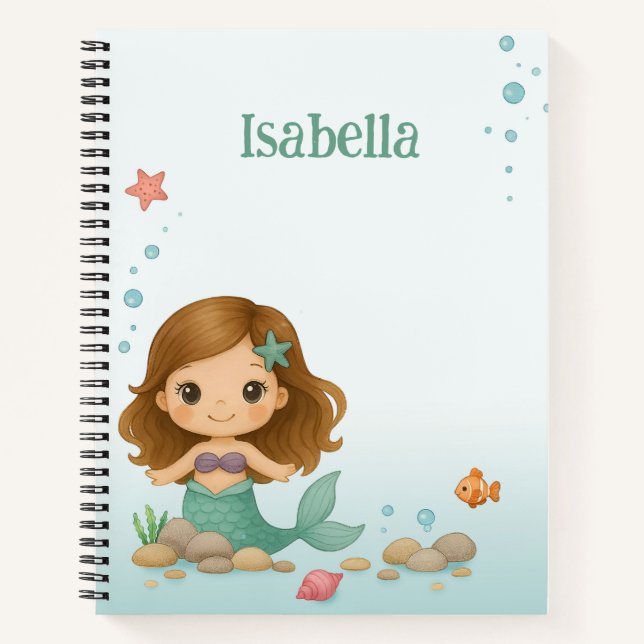 Carnet Simple petite sirène mignonne  (Devant)
