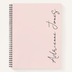 Carnet Simplement Votre Nom Pastel Rose & Noir