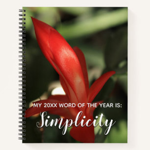 Carnet Simplicité, mot de l'année 2018, Cactus de Noël