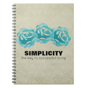 Carnet Simplicity Typography Quote with Teal Roses