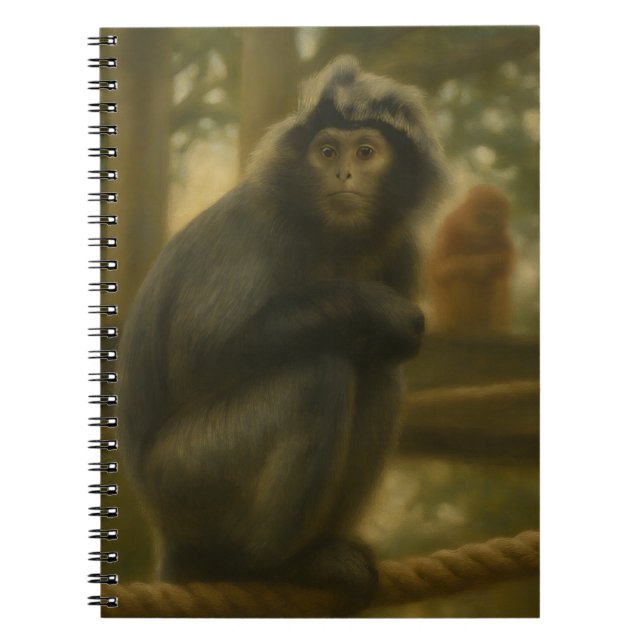 Carnet Singe contemplatif - Serene Wildlife Art (Devant)