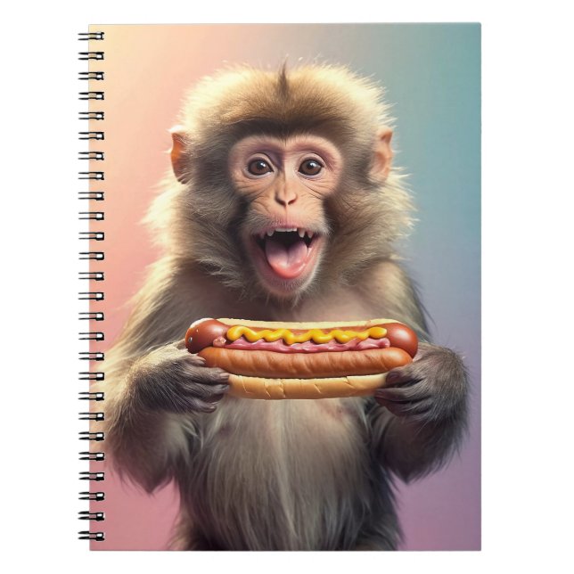 Carnet Singe mignon Avec Hotdog (Devant)