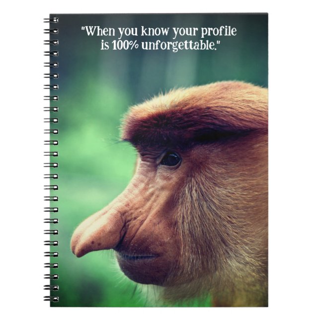 Carnet Singe nasique drôle (Devant)