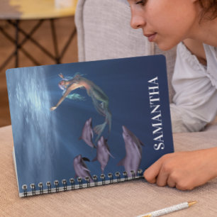 Carnet Sirène Avec Amis Dauphins Océan