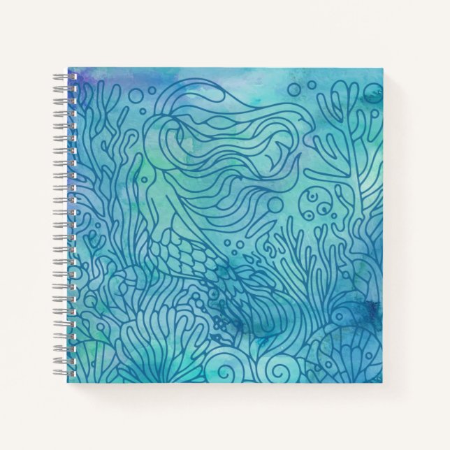Carnet Sirène - Bleu (Devant)