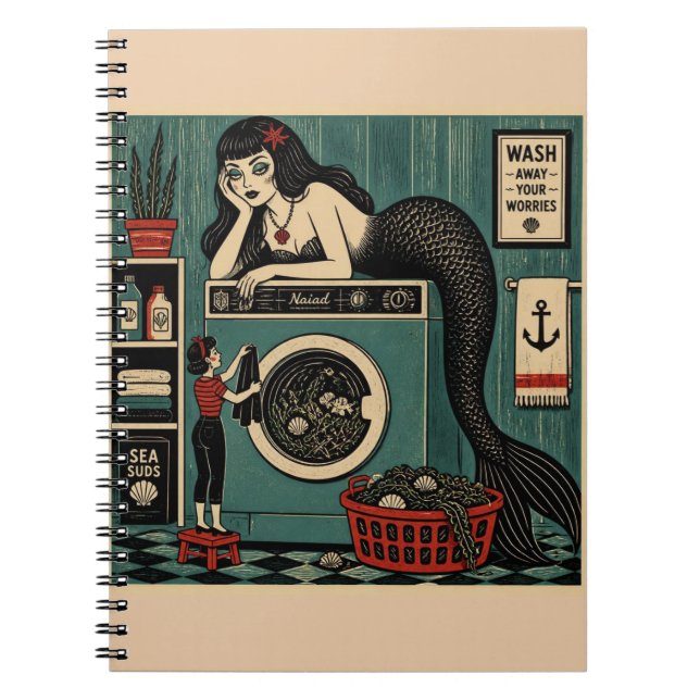 Carnet Sirène de milieu de siècle au jour de lessive (Devant)