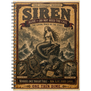 Carnet Sirène, Monstre de Cirque Vintage
