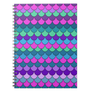 Carnet Sirène multicolore aux couleurs vives