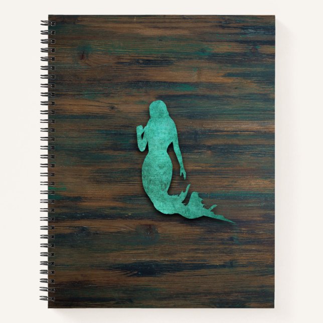 Carnet Sirène rustique (Turquoise) (Devant)