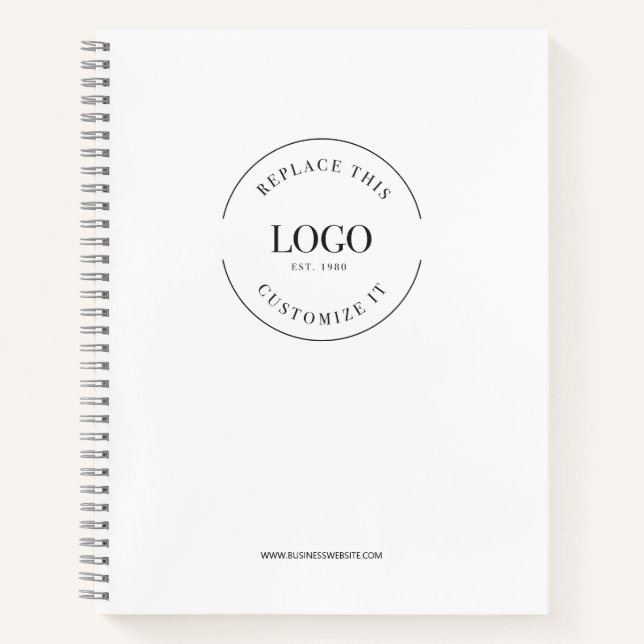 Carnet Site Web personnalisé avec grand logo simple et ma (Devant)