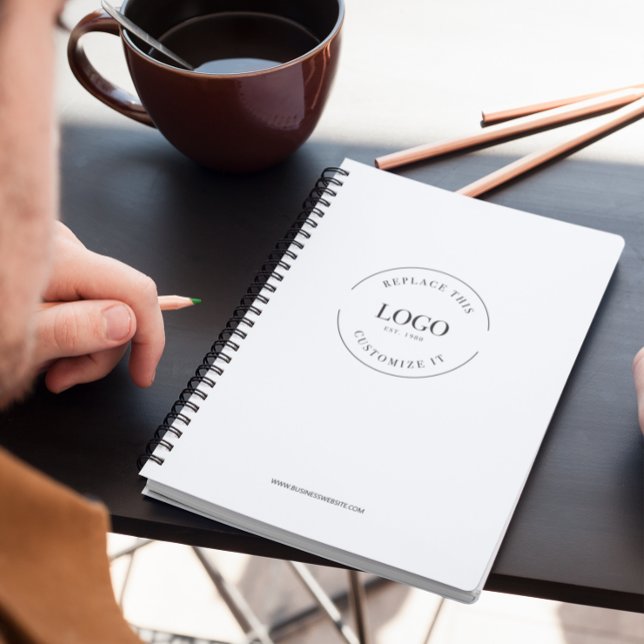 Carnet Site Web Professionnel de Grande Taille avec Logo  (Customizable notebook with business logo and website for client gifts.)