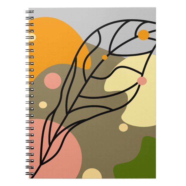 Carnet Sites abstraits intéressants avec feuilles (Devant)