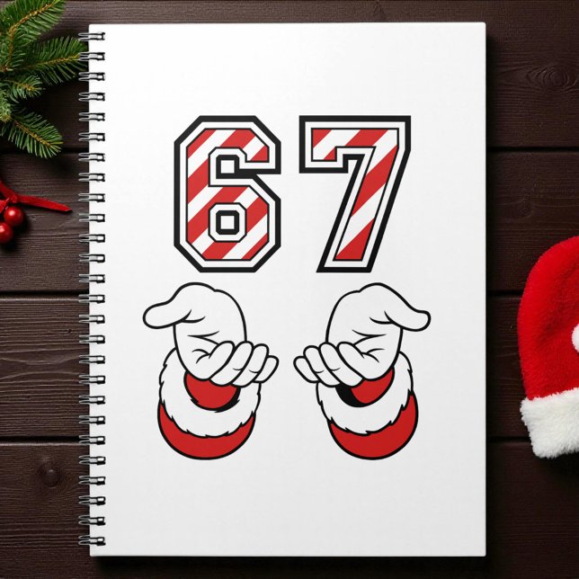 Carnet Six Seven 67 6 7 Santa Christmas Meme Holiday (Créateur téléchargé)