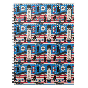 Carnet Skateboarding Patriotique Skateboardeur USA
