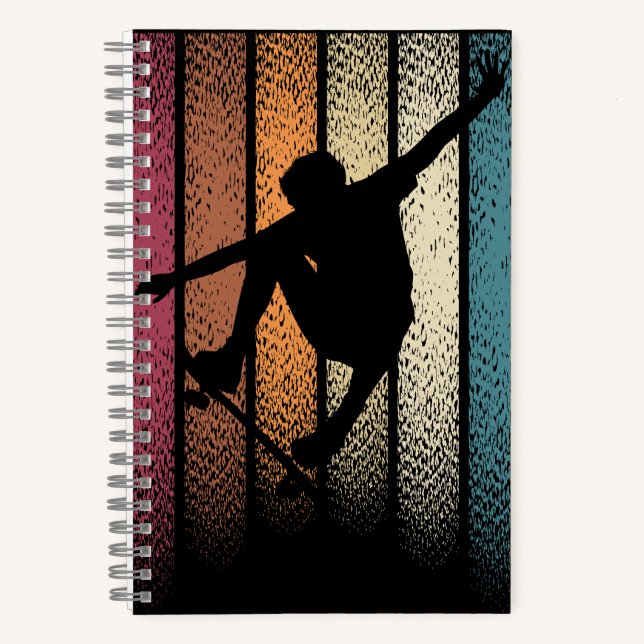 Carnet Skateboarding Rétro Vintage (Recto)