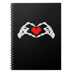 Carnet Skeleton Coeur Et Mème Mains