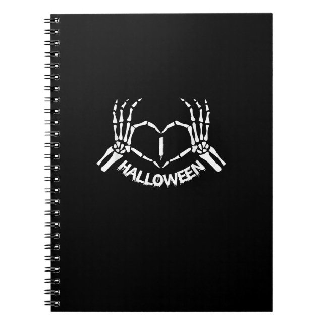 Carnet Skeleton Coeur main Lazy Costume d'Halloween drôle (Devant)