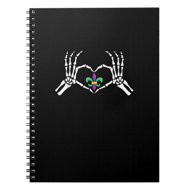 Carnet Skeleton Coeur main Mardi Gras (Devant)
