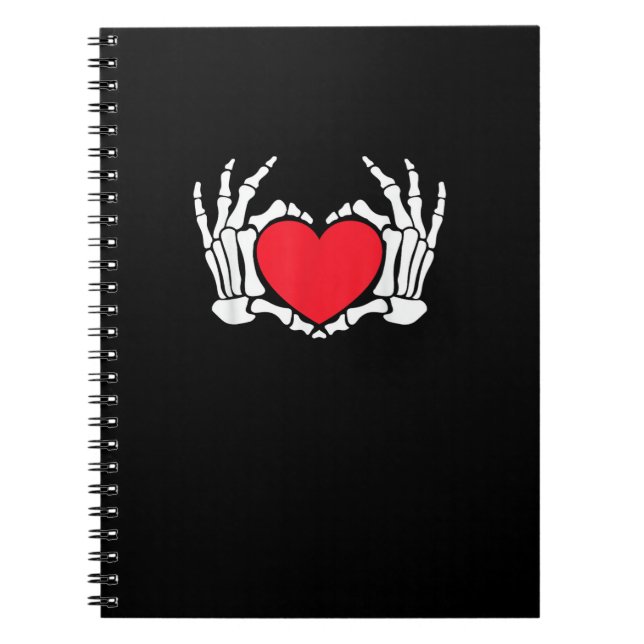Carnet Skeleton Coeur main Valentines Jour drôle Mème (Devant)