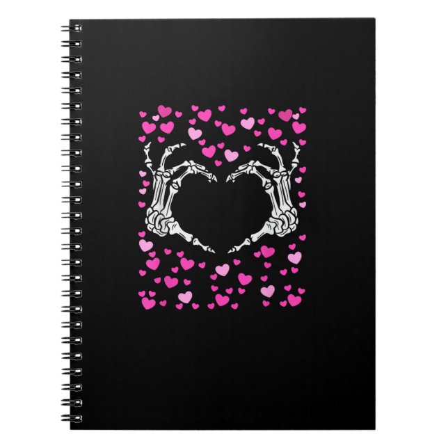Carnet Skeleton Coeur main Valentines Jour Funny Viral (Devant)