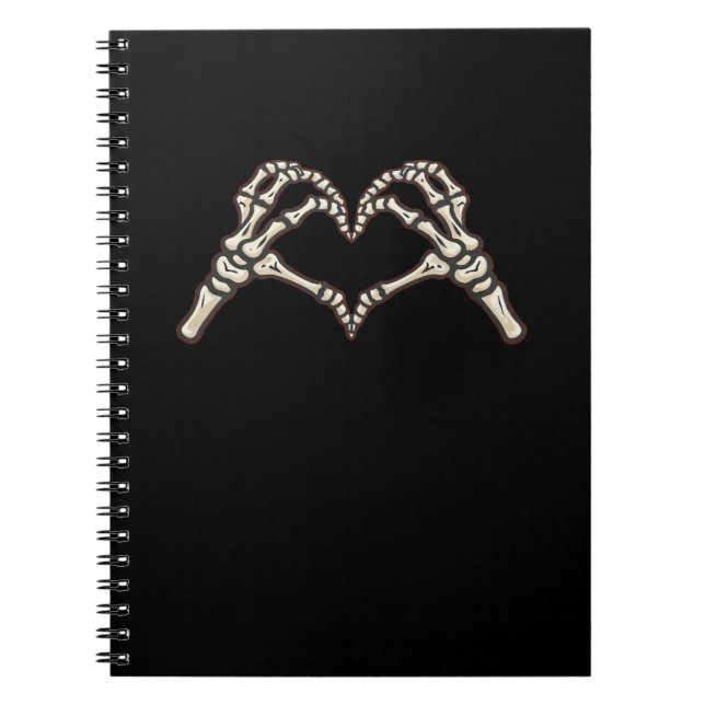 Carnet Skeleton conception de coeur main (Devant)