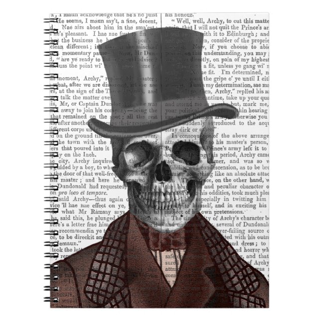 Carnet Skeleton Gentleman et chapeau supérieur (Devant)