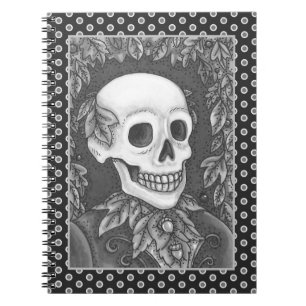 CARNET SKELETON, GOTH GENTLEMAN SKULL, DEAD LEAF SOCIETE