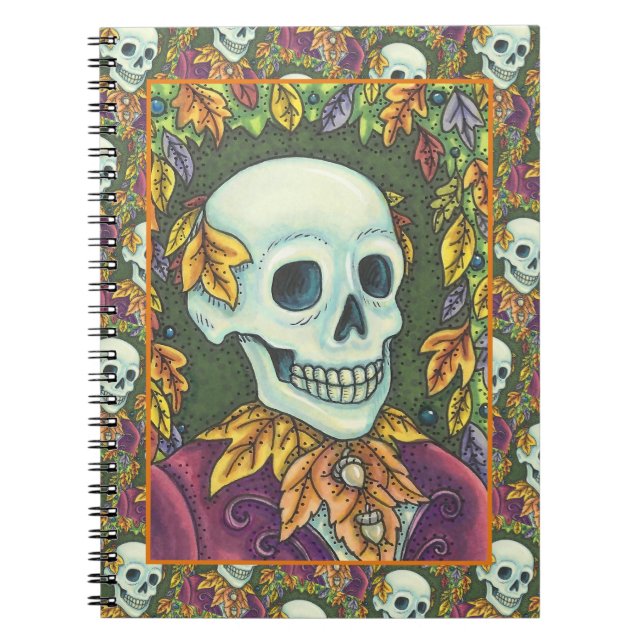 CARNET SKELETON, GOTH GENTLEMAN SKULL, DEAD LEAF SOCIETE (Devant)