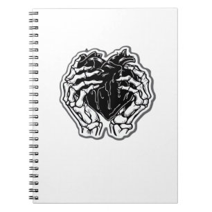 Carnet Skeleton Heart Hands Drôle