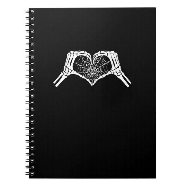 Carnet Skeleton Heart Hands Spiderweb Halloween Éffrayant (Devant)