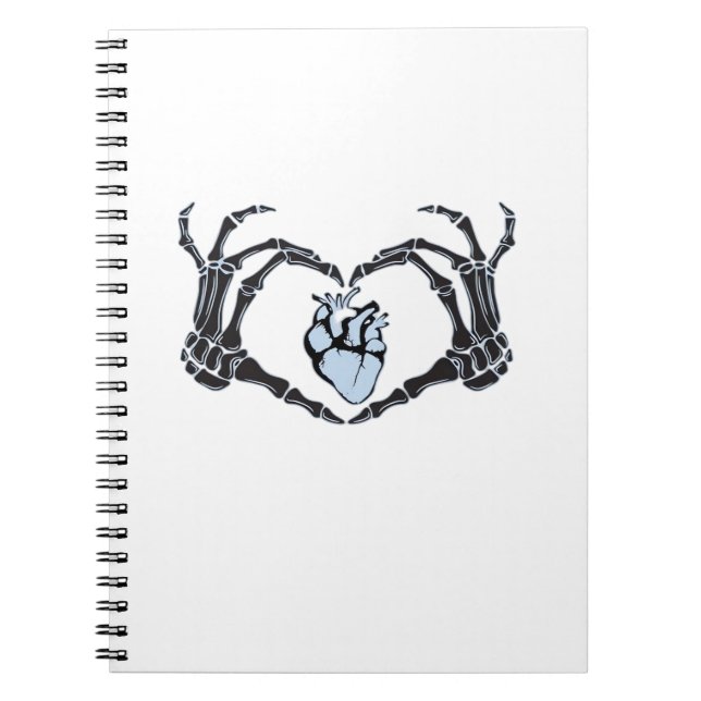 Carnet Skeleton Heart Mains Design Classique Pour Hallowe (Devant)