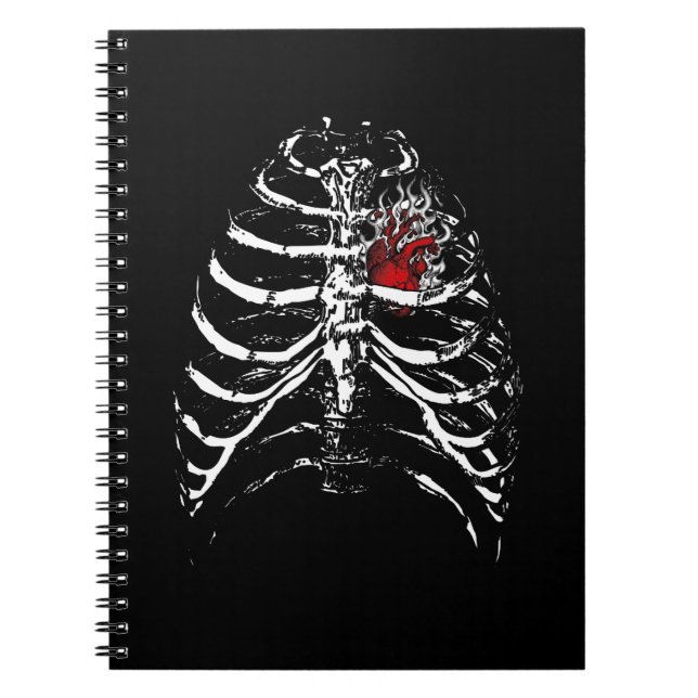 Carnet Skeleton Heart Rib Cage X-Ray Adult Kids Funny (Devant)