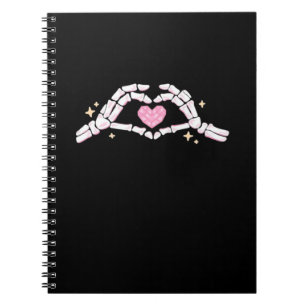 Carnet Skeleton Mains Coeur drôle