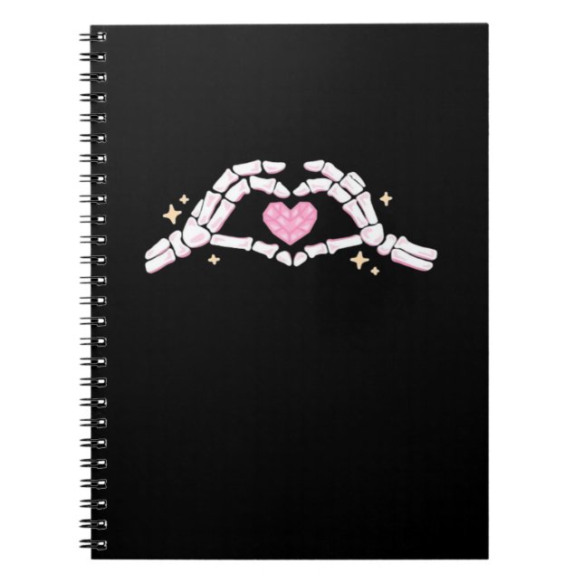 Carnet Skeleton Mains Coeur drôle (Devant)